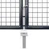 vidaXL Mesh Garden Gate Galvanised Steel 118.1x39.4" Grey