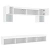 vidaXL 6 Piece TV Wall Units with LED White Engineered Wood