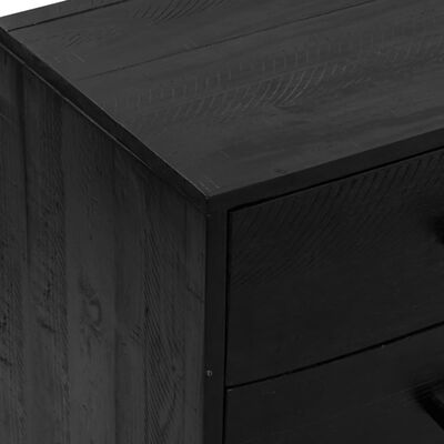vidaXL Sideboard Black 43.3"x13.8"x27.6" Solid Wood Pine
