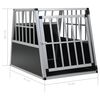 vidaXL Dog Cage Silver Aluminum and MDF 25.6 x 36.0 x 27.4 in