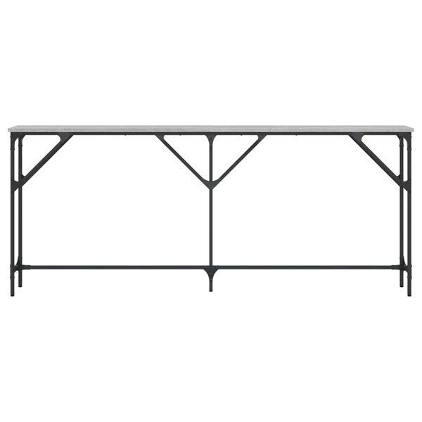 vidaXL Console Table Grey Sonoma Engineered Wood, Metal Large