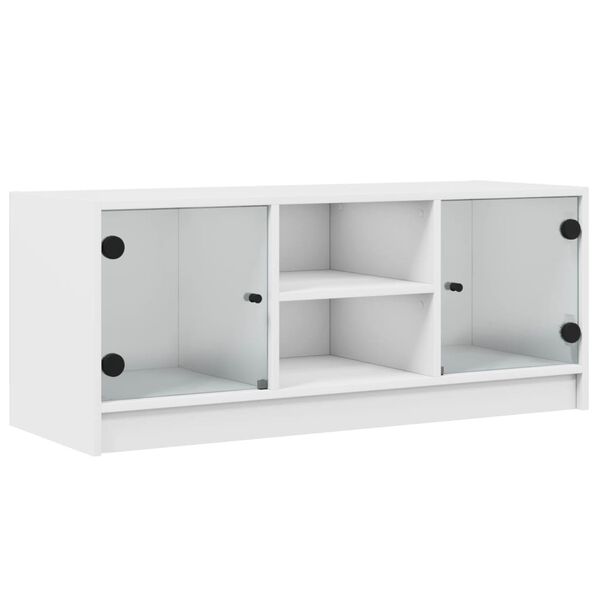 vidaXL TV Cabinet White Engineered wood Medium Sleek TV Cabinet