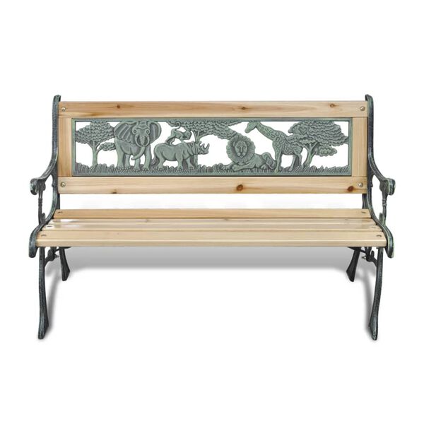 vidaXL Garden Bench Bronze and Wood Wood and Iron 33.1 in