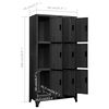 vidaXL Locker Cabinet Anthracite Steel Large Locks Locker Cabinet