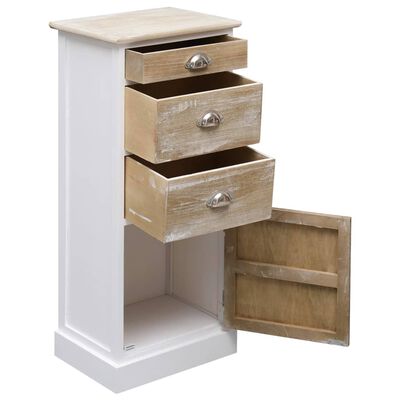 vidaXL Side Cabinet 15"x11"x33.9" Paulownia Wood