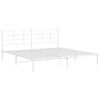 vidaXL Metal Bed Frame without Mattress with Headboard White 78.7"x78.7"