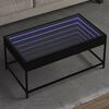vidaXL Coffee Table Black Engineered wood, Glass, Metal 35.4 in x 19.7 in