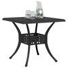 vidaXL Garden Table Black Cast Aluminum Medium Durable Garden Table