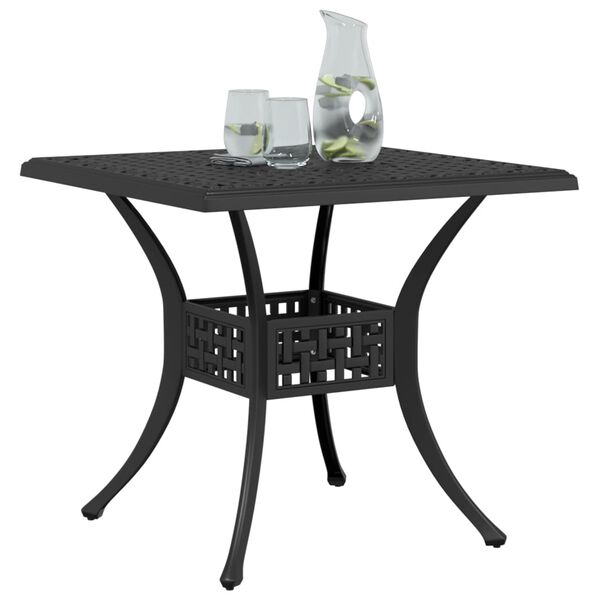vidaXL Garden Table Black Cast Aluminum Medium Durable Garden Table