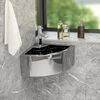 vidaXL Wash Basin with Overflow 17.7x12.6x4.9" Ceramic Silver