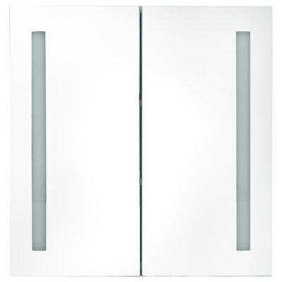 vidaXL LED Bathroom Mirror Cabinet Gray 24.4"x5.5"x23.6"