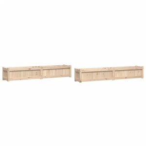 vidaXL Garden Planter Set of 2 Pine Solid pine wood Large