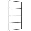 vidaXL Sliding Door ESG Glass and Aluminum 40.4"x80.7" Black