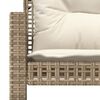 vidaXL 4 Piece Patio Sofa Set with Cushions Beige Poly Rattan Glass