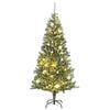 vidaXL Artificial Christmas Tree Green and white PET, Metal, Plastic, PVC