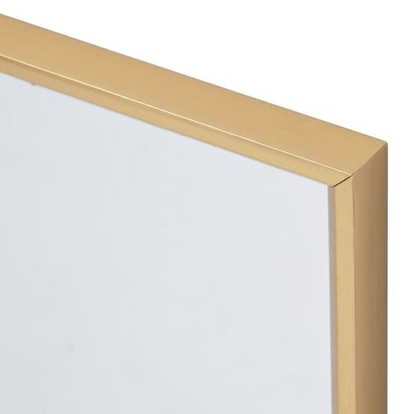 vidaXL Mirror Gold Glass 23.6 x 23.6 in Stylish Look Mirror Square