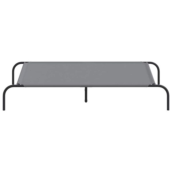vidaXL Elevated Dog Bed Grey Oxford fabric and powder-coated steel