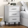 vidaXL Bedside Cabinet White Solid pine wood, Metal Bedside Cabinet