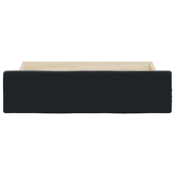 vidaXL Bed Drawer Black Engineered wood, velvet (100% polyester)