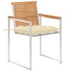 vidaXL Patio Chairs 4 pcs with Cushions Solid Teak Wood