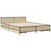 vidaXL Bed Frame Sonoma Oak Engineered Wood 47.2 x 78.7 in Bed Frame