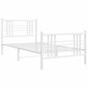 vidaXL Bed Frame White Steel Twin Single Bed Frame Rectangular