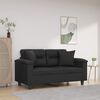 vidaXL 2-seater Sofa Black Faux leather, metal, textilene 2-Seater