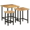 vidaXL Nesting Coffee Table Rough Mango and Black