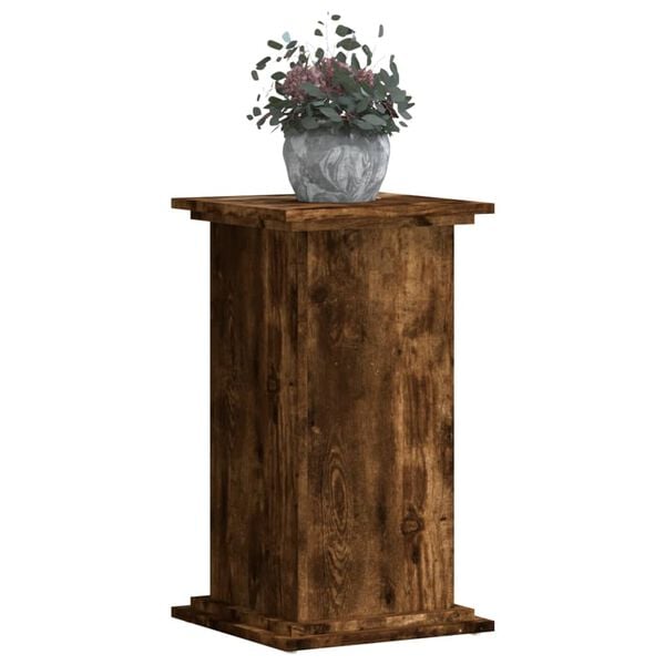vidaXL Plant Stand Smoked Oak Engineered Wood 13.0 x 13.0 x 23.6 in