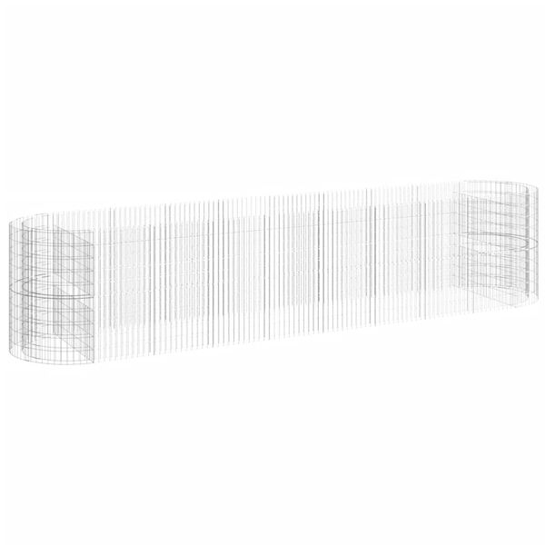 vidaXL Gabion Raised Bed Silver Galvanized iron 197.0 x 39.4 x 39.4 in