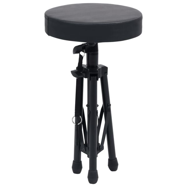 vidaXL Adjustable Drum Stool Black Round