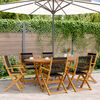 vidaXL Garden Chair Set of 6 Black Solid acacia wood and polypropylene