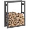  vidaXL Firewood Rack Grey 31.5x9.8x39.4" Solid Wood Pine
