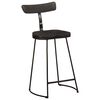 vidaXL Bar Stool Set of 2 Black Solid mango wood, iron Standard