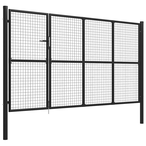 vidaXL Garden Gate Steel 137.8"x59.1" Anthracite