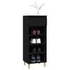 vidaXL Shoe Cabinet Black Engineered wood, solid eucalyptus wood Compact