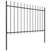 vidaXL Garden Fence with Spear Top Steel 281.3"x47.2" Black