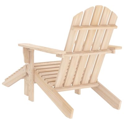 vidaXL Patio Adirondack Chair with Ottoman Solid Fir Wood