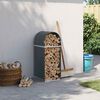 vidaXL Log Holder Anthracite 15.7x17.7x39.4" Galvanised Steel