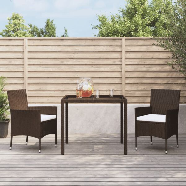 vidaXL Garden Dining Set Brown, Cream White
