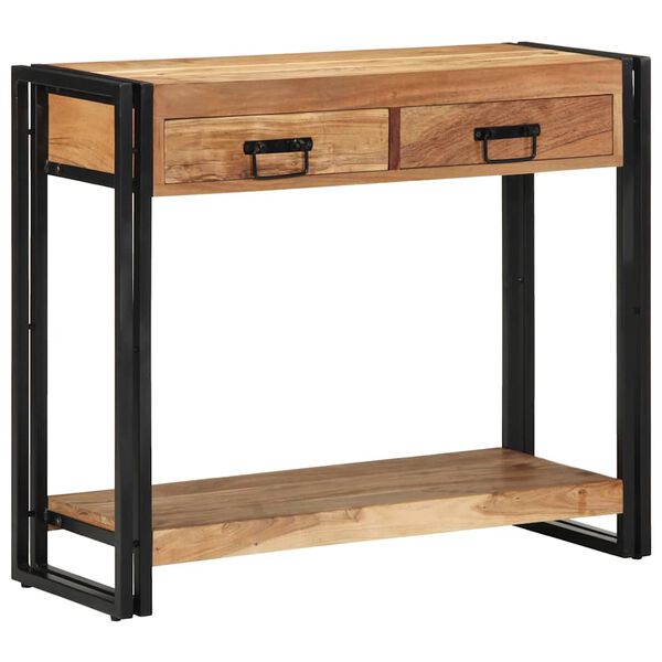 vidaXL Console Table Brown 35.43 x 12.99 x 29.53 in Solid Acacia Wood