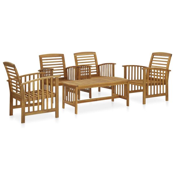 vidaXL Garden Lounge Set Natural Acacia Solid Acacia Wood 5 Piece Set