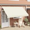 vidaXL Retractable Awning Cream Polyester with PU coating and steel frame