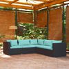 vidaXL Garden Lounge Set Black PE rattan 5 Piece Set Modular