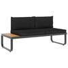 vidaXL Sofa Dark grey and brown Aluminum and WPC (wood-plastic composite)