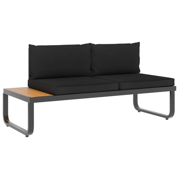 vidaXL Sofa Dark grey and brown Aluminum and WPC (wood-plastic composite)