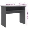 vidaXL Desk Grey Engineered wood Compact Desk Rectangular Modern