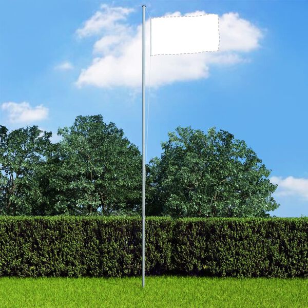 vidaXL Flagpole Silver Aluminum 20.3 ft Flagpole Cylindrical Modern