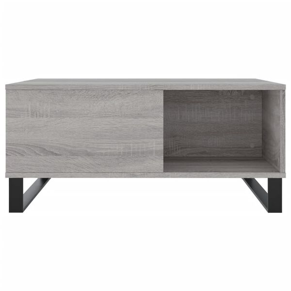 vidaXL Coffee Table Grey Sonoma Engineered Wood, Metal Standard
