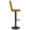 vidaXL Bar Stool Set of 2 Brown Velvet, Steel Height-Adjustable Swivel